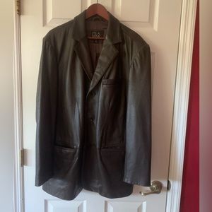 Jos. A. Bank Dark Brown Leather Blazer